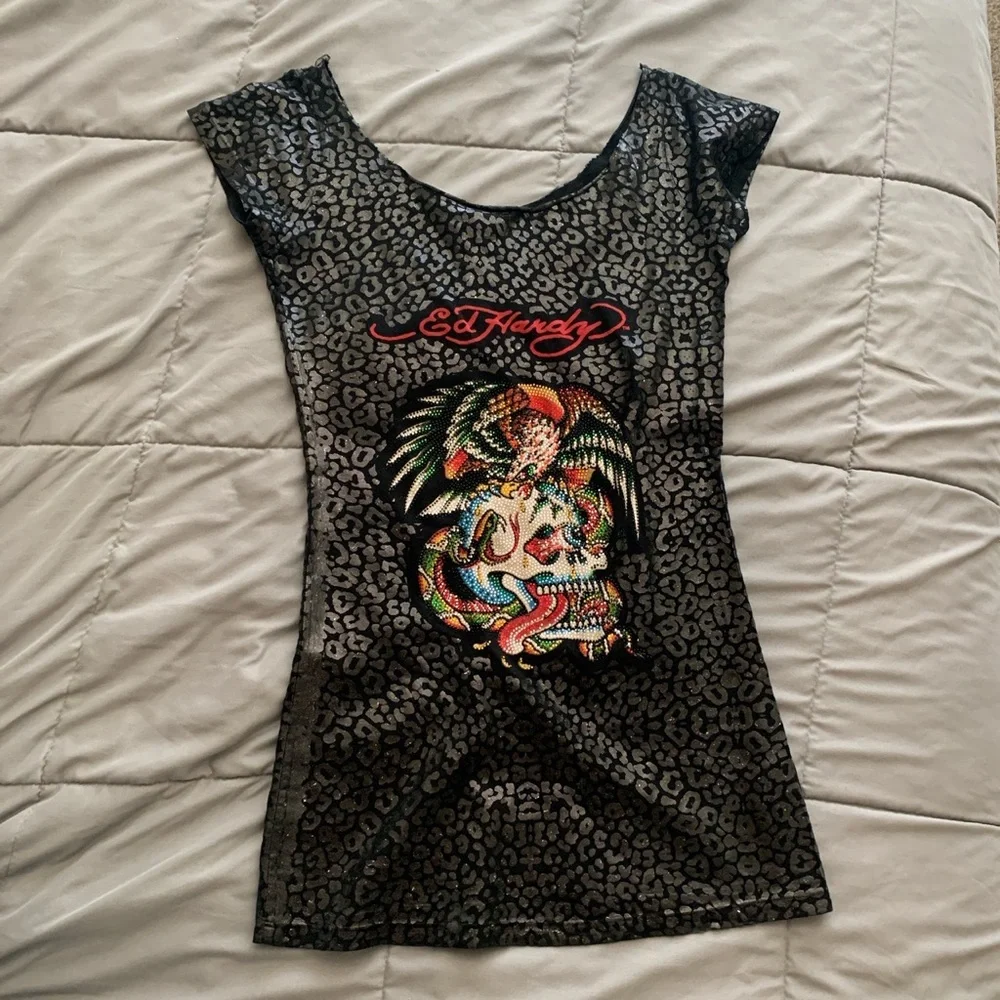 Ed Hardy Dresses | Rare Vintage Ed Hardy Mini Dress | Color: Black | Size: 6 | Ashleynb_'s Closet